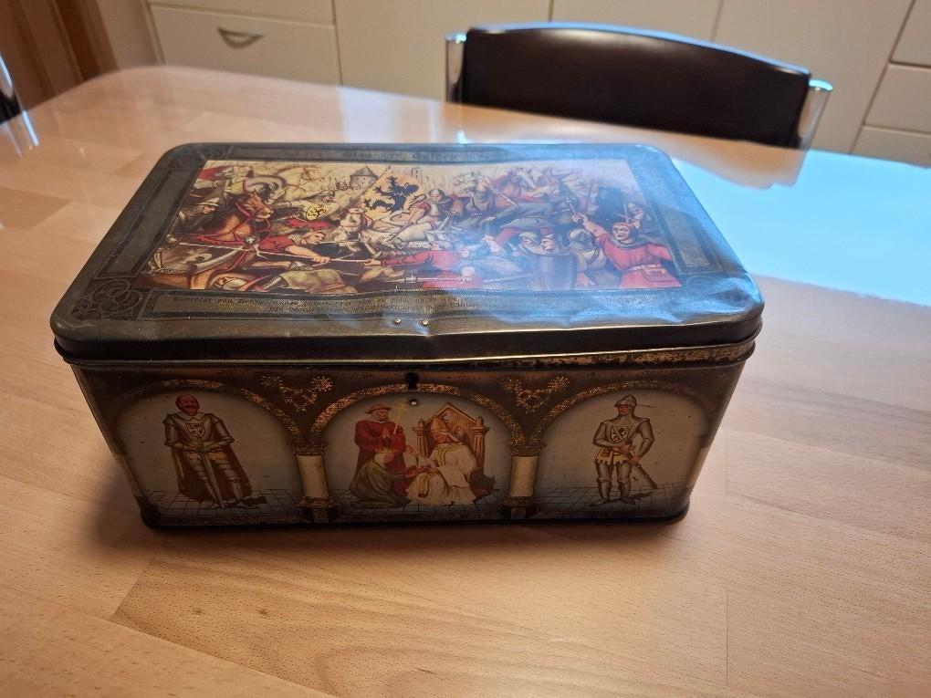 oude blikken koekendoos, Verzamelen, Ophalen, Gebruikt