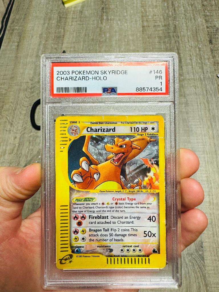 Charizard holo skyridge psa 1, Enlèvement ou Envoi, Utilisé, Cartes en vrac, Foil