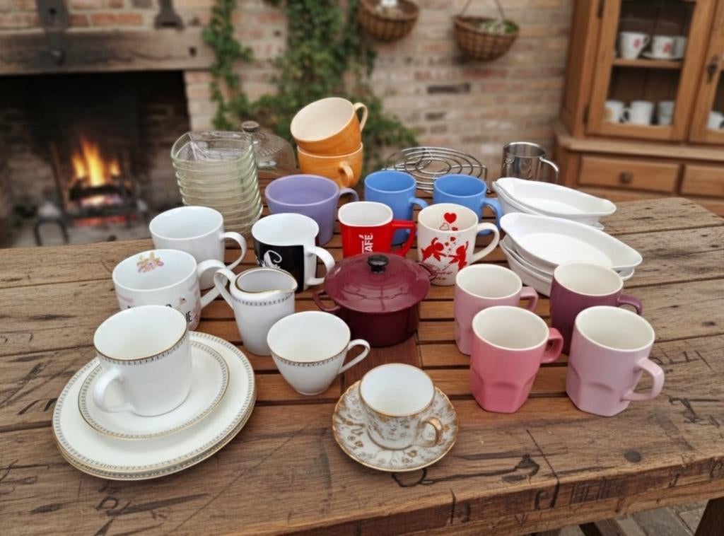 Koffie- en soeptassen, Huis en Inrichting, Ophalen, Zo goed als nieuw, Bord(en)