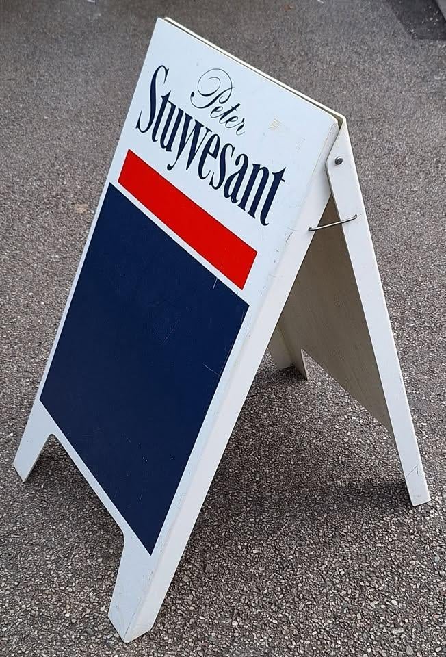Joli panneau chevalet publicitaire Peter Stuyvesant, Collections, Marques & Objets publicitaires, Utilisé, Panneau publicitaire