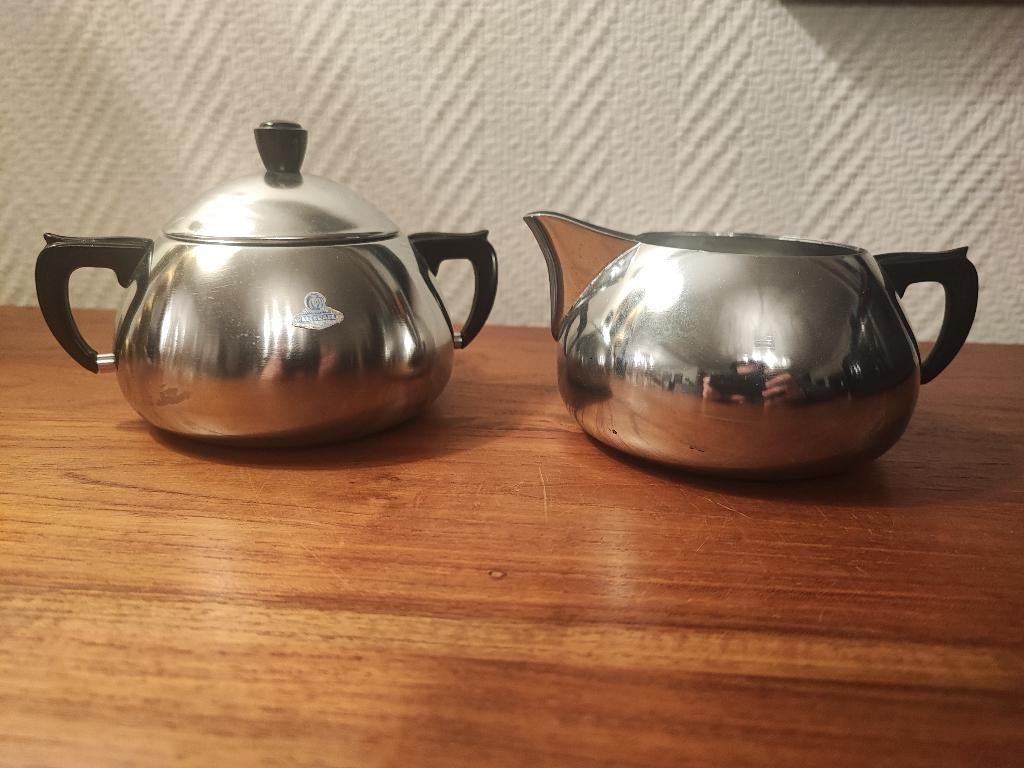 Sucrier et bol à lait Demeyere Vintage, Antiquités & Art, Antiquités | Services (vaisselle) pièces, Enlèvement ou Envoi