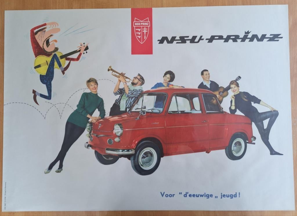 NSU Prinz - Originele reclameposter -, Ophalen of Verzenden