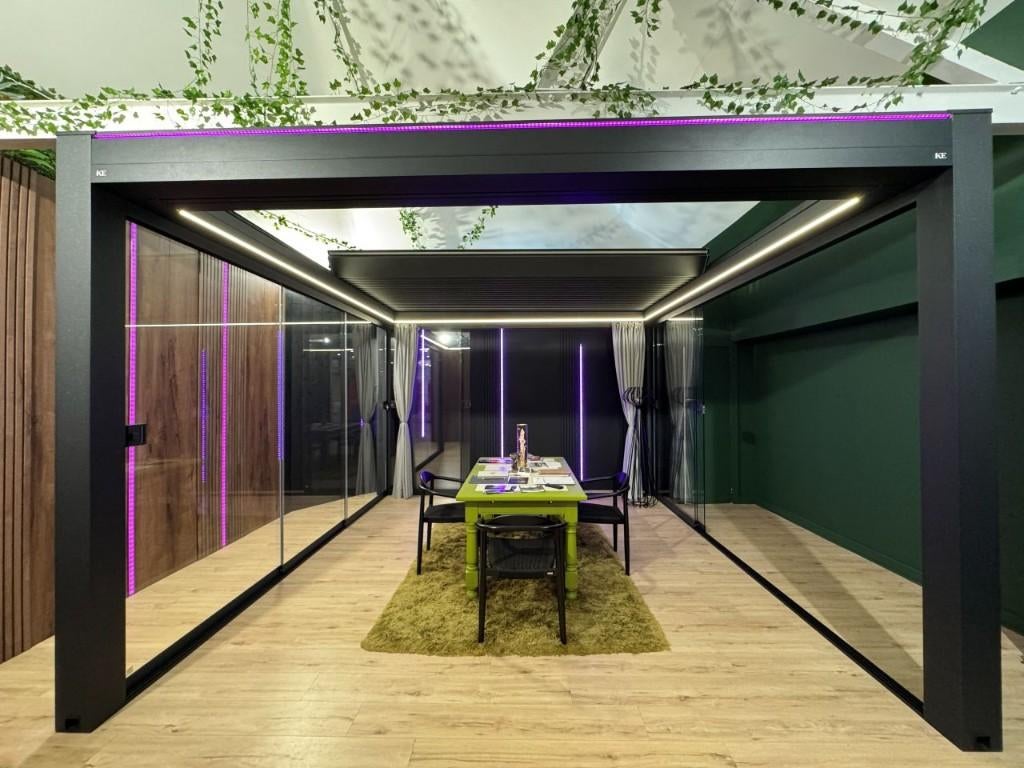 Pergola bioclimatique alu modèle expo FULL options, Enlèvement ou Envoi, Comme neuf, Métal, Autres types