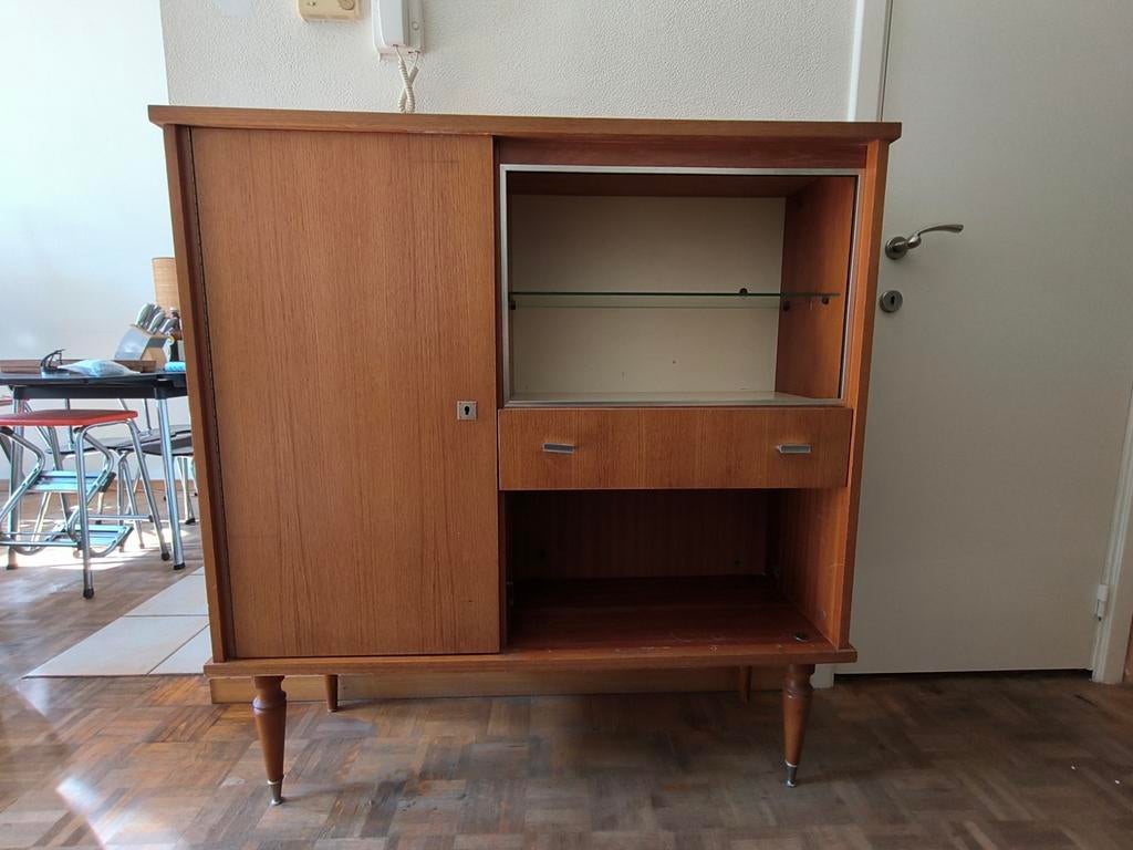 Vintage teak kast / mid-century dressoir – snel weg, Huis en Inrichting, Ophalen, Gebruikt, Mid century, Teakhout