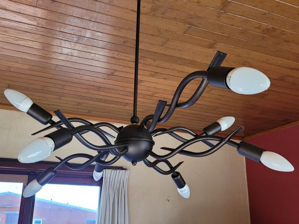 lusters set van 2, Huis en Inrichting, Lampen | Kroonluchters, Ophalen, Gebruikt, Metaal, .