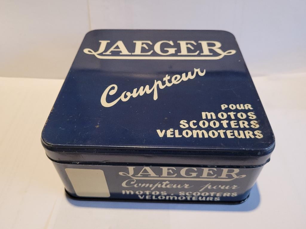 oude metalen reclamedoos Jaeger toonbank, Ophalen of Verzenden, Gebruikt, Overige typen