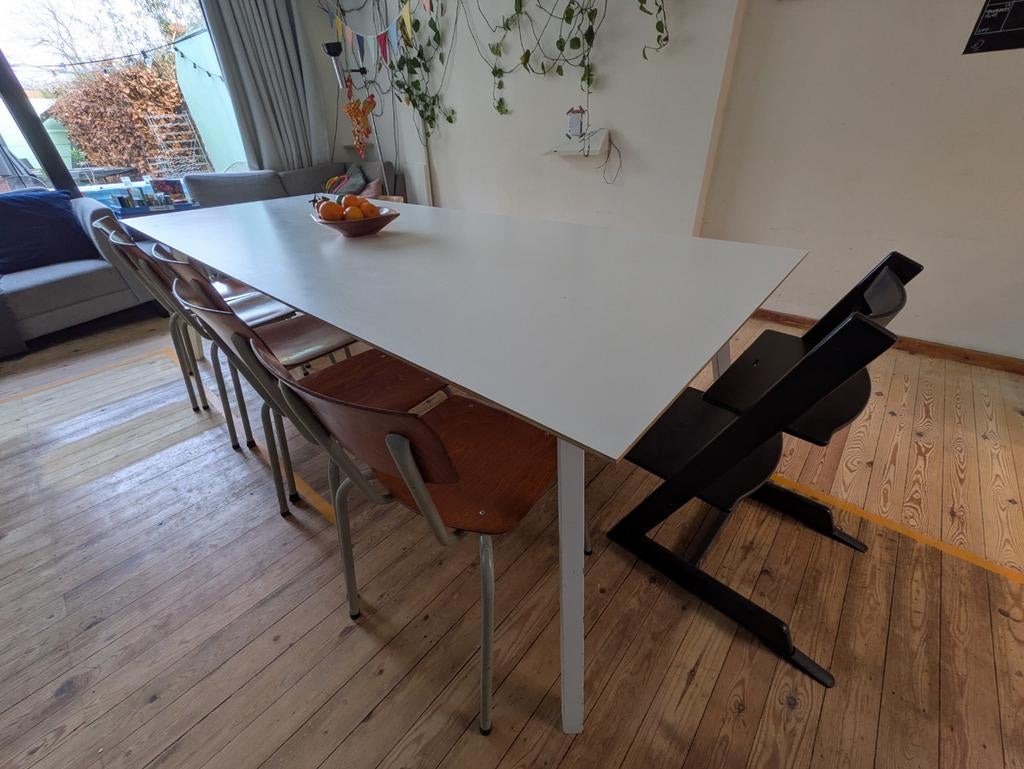 Grote, witte kwalitatieve tafel (2,6 m x 1m), Huis en Inrichting, Ophalen