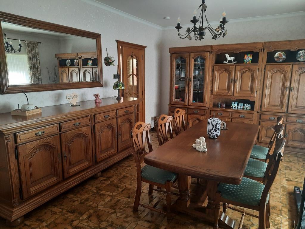 Volledige eiken eetkamer/eetplaats/eetkamerset, Huis en Inrichting, Complete eetkamers, Ophalen