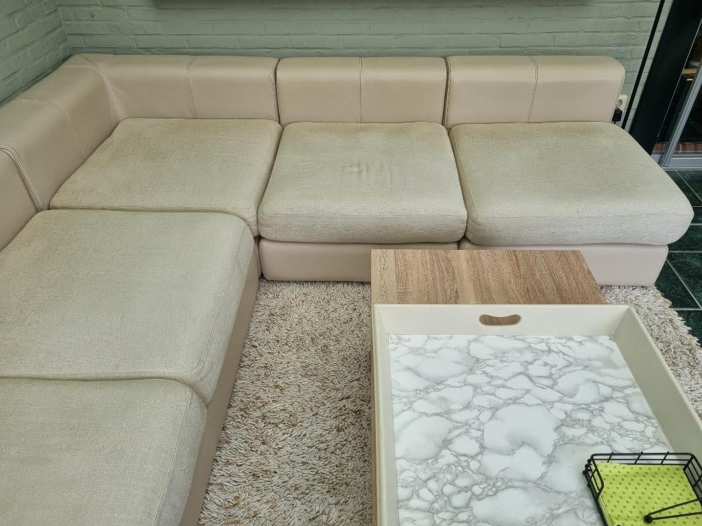 Beige hoekzetel, Huis en Inrichting, Ophalen, Gebruikt, Stof, Hoekzetel