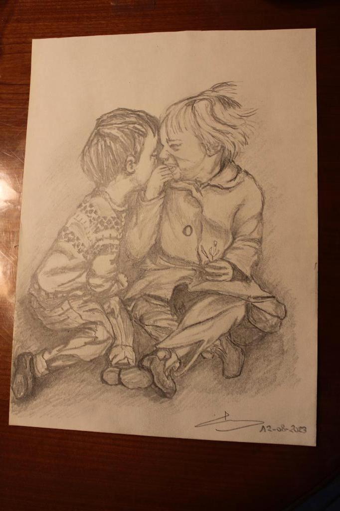 A3-potloodtekening, Verzenden, Gebruikt, Potlood of Stift