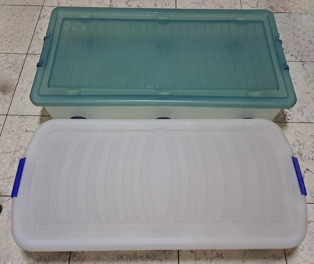 2 bacs rangement plastique à roulettes, Ophalen, Doos, 40 tot 60 cm, Minder dan 35 cm