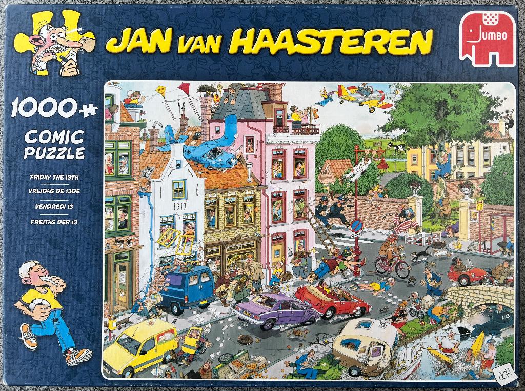 Puzzel Jan Van Haasteren - Vrijdag de 13de, Ophalen of Verzenden, 500 t/m 1500 stukjes, Zo goed als nieuw, Legpuzzel