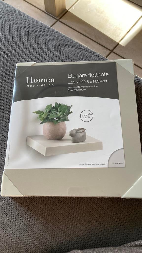 Etagère flottante neuve 25x22,8x 3,4 cm - colori taupe, Maison & Meubles, Accessoires pour la Maison | Étagères, Enlèvement, Neuf
