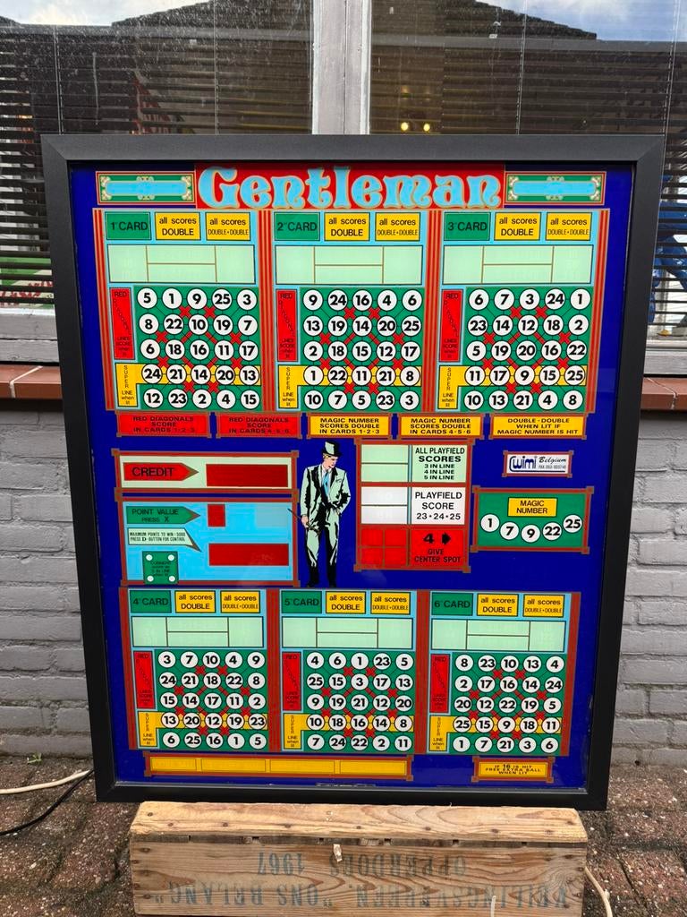 Machine à sous et boîte à lumière Vintage Gentleman, Autres monnaies, Enlèvement, Utilisé