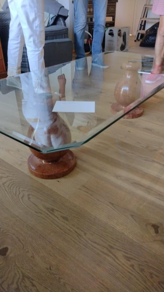 salontafel, Huis en Inrichting, Tafels | Bijzettafels, Ophalen, Gebruikt, Vintage, Glas