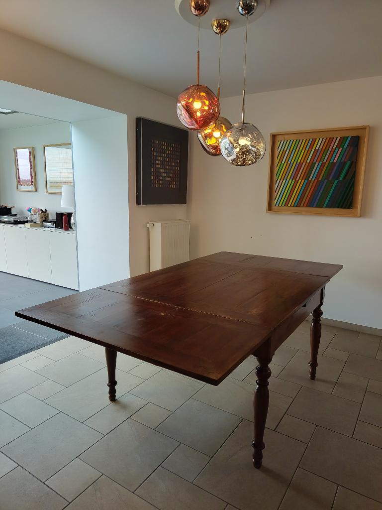 Table à manger ancienne extensible, 100 à 150 cm, Cinq personnes ou plus, Carré, 100 à 150 cm