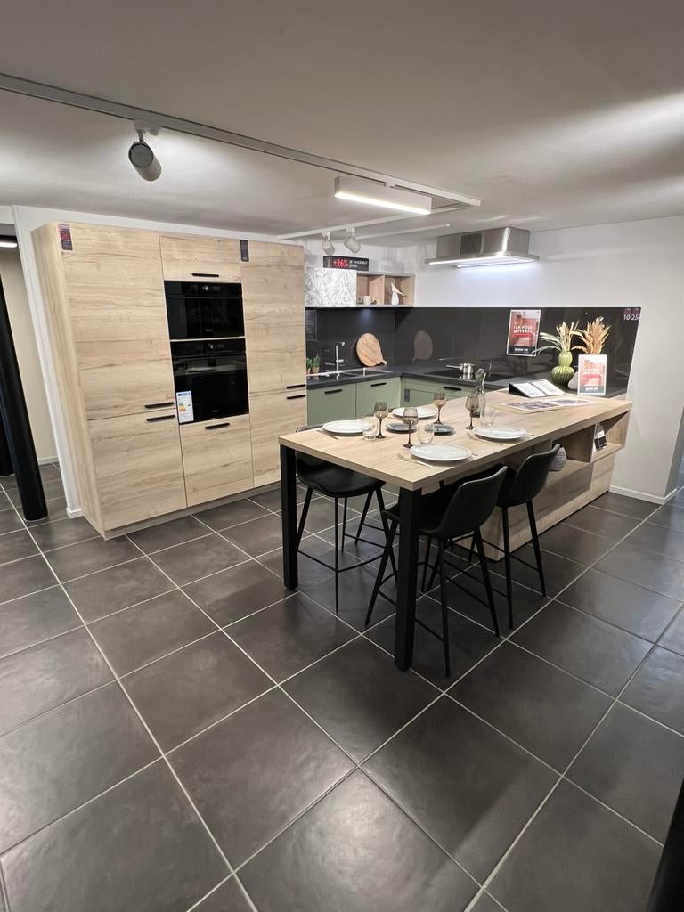Cuisine équipée Schmidt Wavre - Modele d’exposition, Ophalen, Zo goed als nieuw, Hout, U-keuken