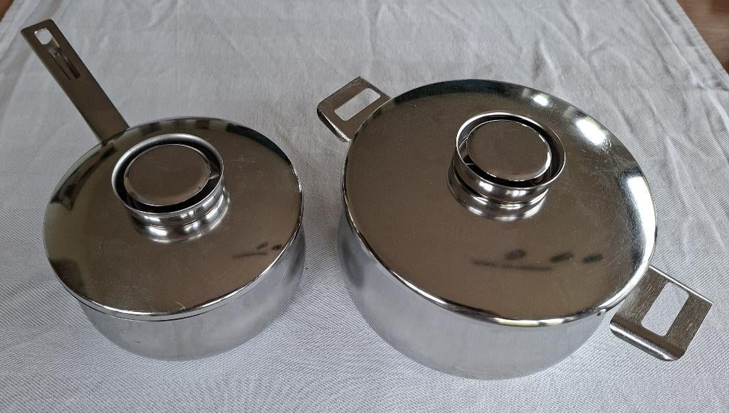 Demeyere kookpot 20 cm + steelpan 16 cm Venus, Huis en Inrichting, Keuken | Potten en Pannen, Ophalen