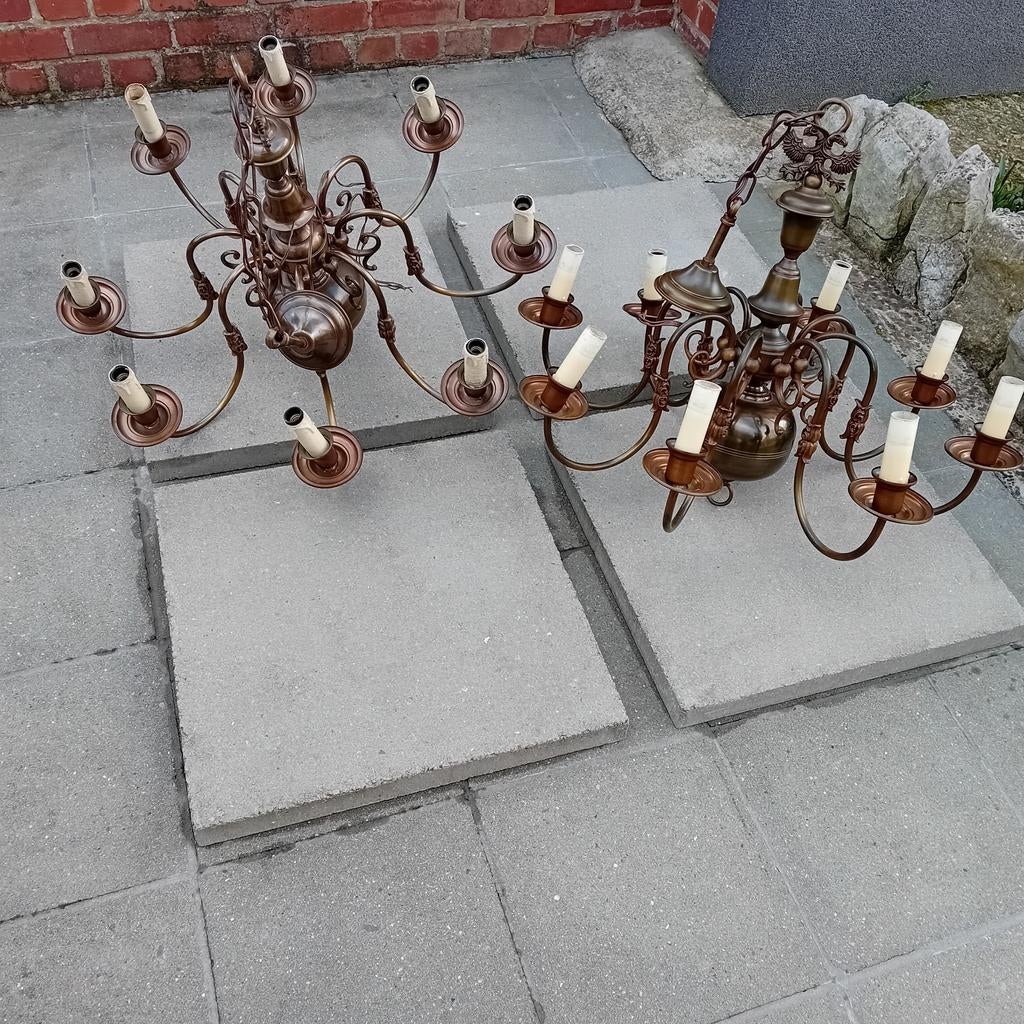 2 lustres en laiton, Maison & Meubles, Enlèvement