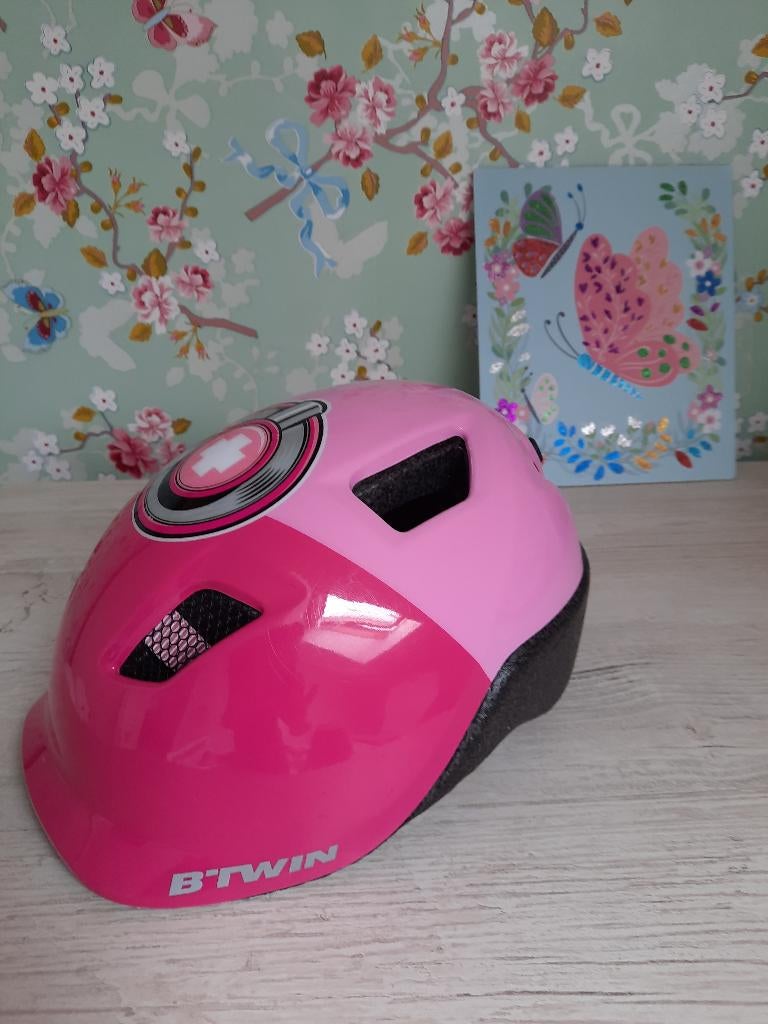 Casque fille B'TWIN pour draisienne ou vélo 48-52 cm (2-5 A), Fietsen en Brommers, Fietsaccessoires | Fietshelmen, Meisje, Zo goed als nieuw