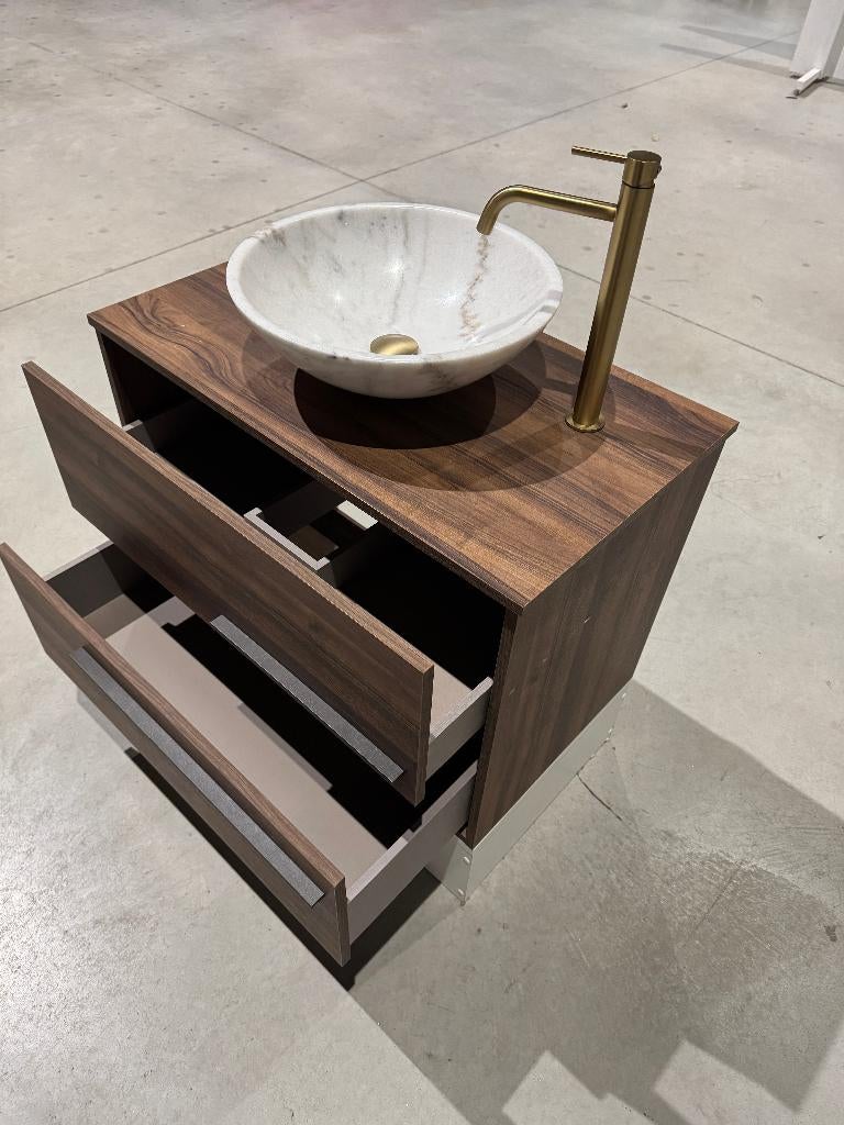 Toonzaalmodel: Adema Prime Badkamermeubel + Lavabo + Kraan, 25 à 50 cm, Moins de 100 cm, Meuble lavabo, Comme neuf