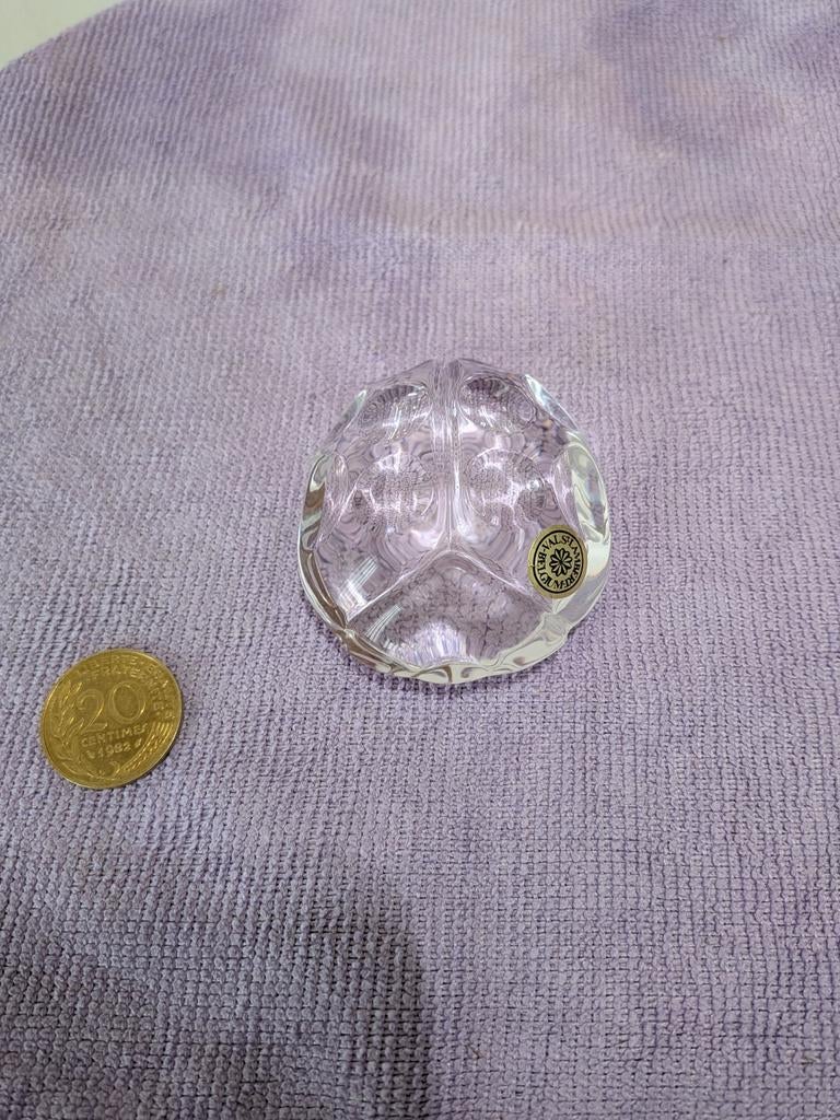 Presse-papier Coccinelle en Cristal - Val Saint Lambert - Si, Antiquités & Art, Antiquités | Verre & Cristal