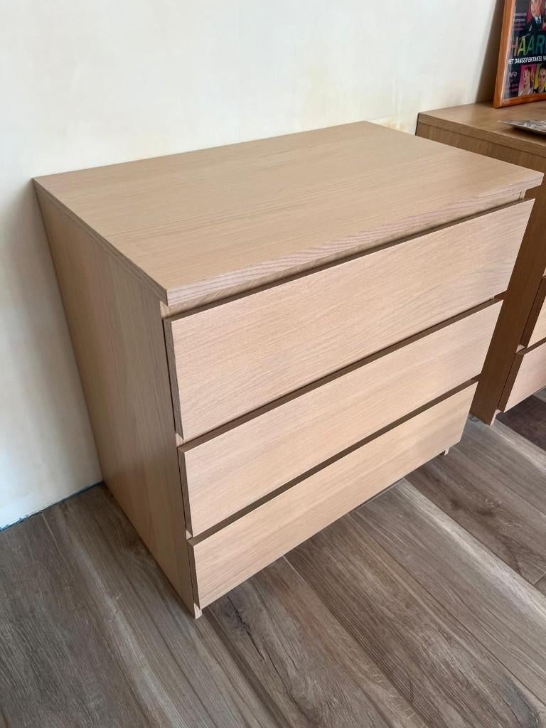 Malm IKEA ladekast - hout licht eikenkleur, Ophalen, Overige materialen, Gebruikt, 50 tot 100 cm
