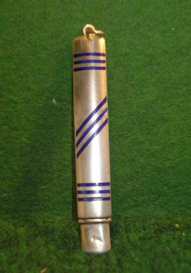 PORTE CRAYON ANNEES "30/EMAIL BLEU/ARGENT POINCON 800, Enlèvement ou Envoi, Argent