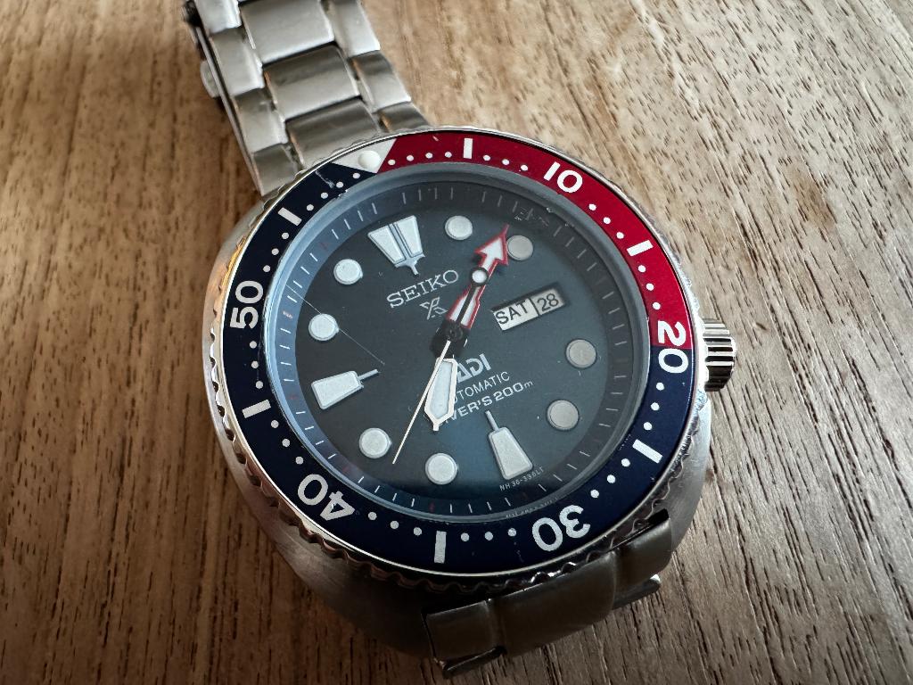Seiko Prospex 4R36-04Y0 PADI, Gebruikt, Staal, Polshorloge, Ophalen of Verzenden