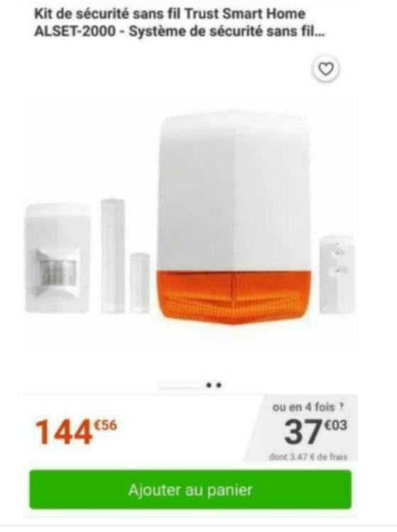 Système alarme complet et fonctionnel (TRUST), Ophalen, Gebruikt, Raam of Deur, Draadloos