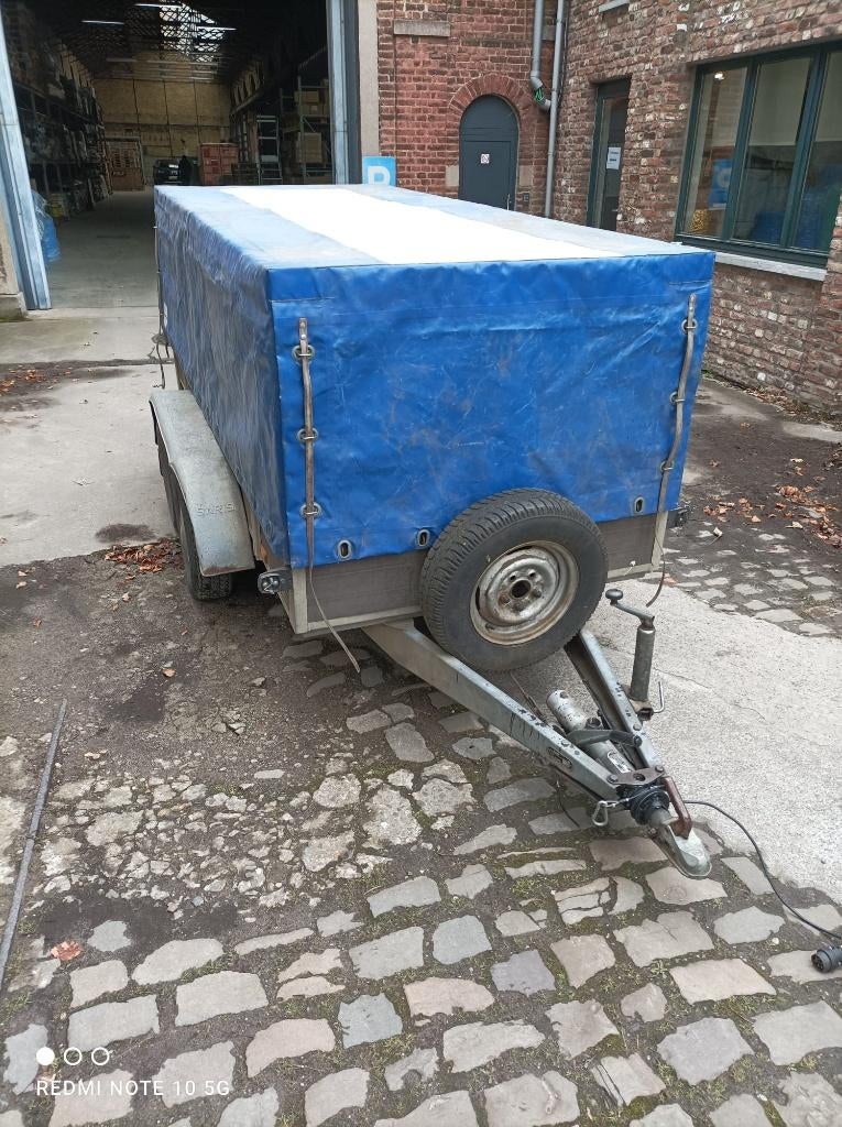 Remorque double essieux bâché, Enlèvement, Utilisé