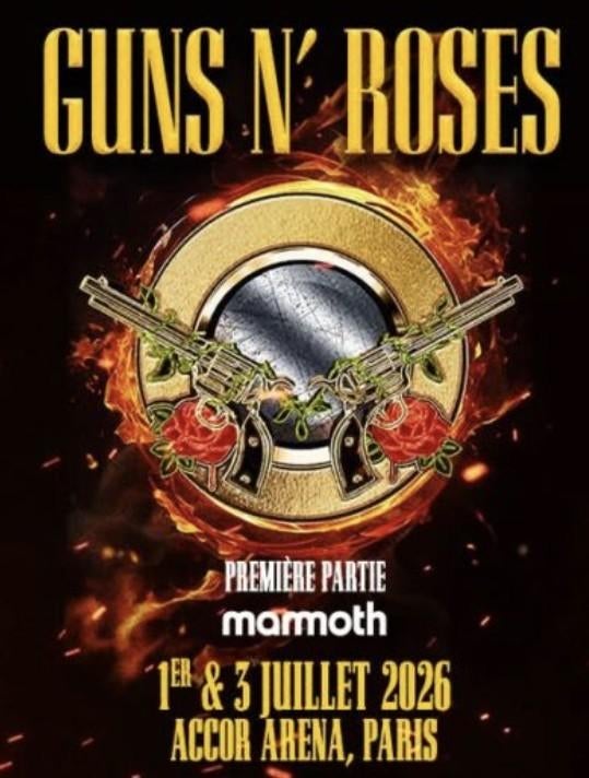 Places de concert GUNS N'ROSES - Paris - 01 et 03/07/2026, Tickets & Billets