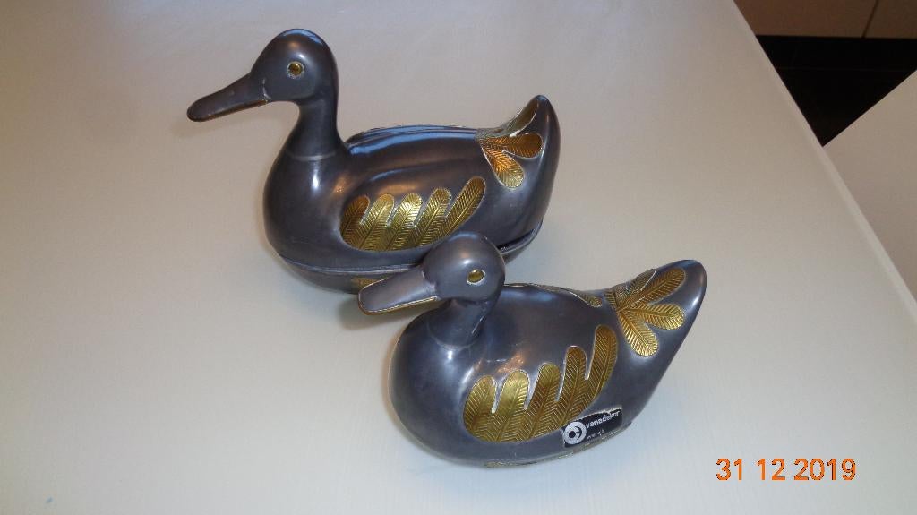2 TINNEN eenden, Antiek en Kunst, Ophalen of Verzenden