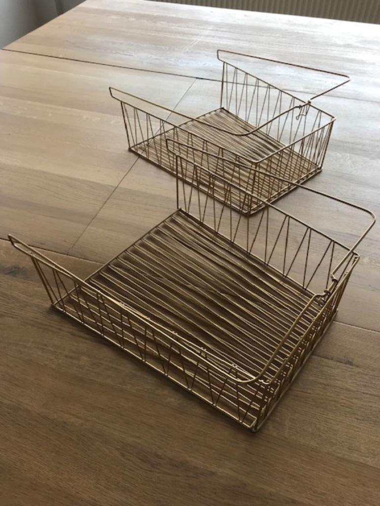 Set van 2 metalen draadmanden voor Kallax, Ophalen, Overige materialen, Mand, Zo goed als nieuw