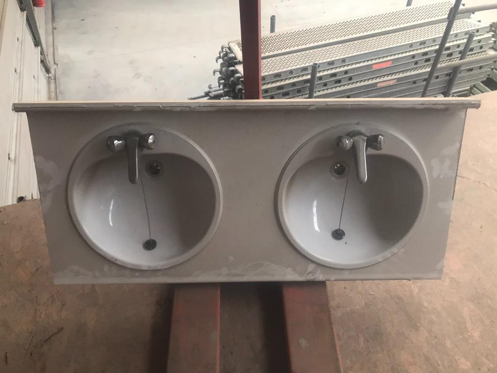 Dubbele lavabo, Huis en Inrichting, Ophalen, Gebruikt, Wasbak of Wastafel, Minder dan 100 cm
