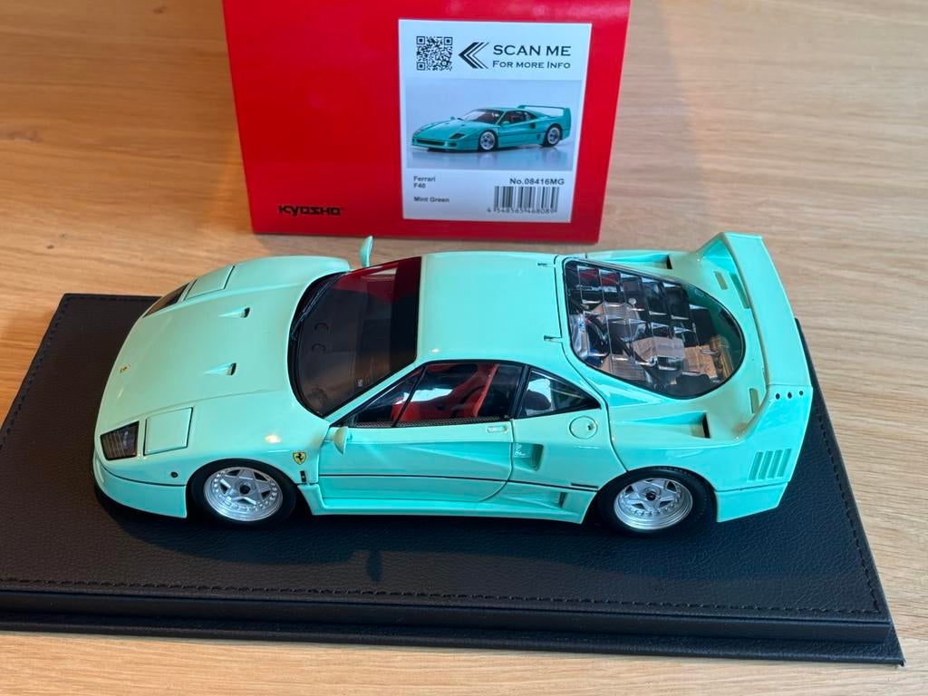 Ferrari F40 Mint Green 1/18, Enlèvement ou Envoi, Comme neuf, Kyosho