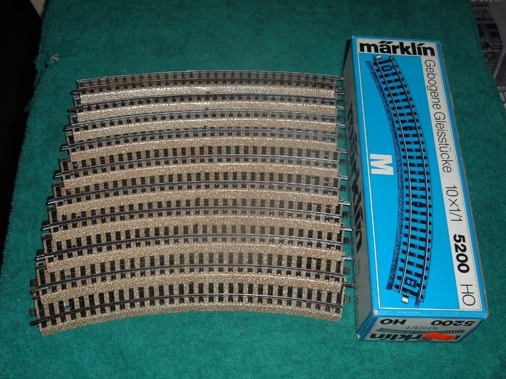 Marklin 10 courbes 5200  grand rayon, Ophalen of Verzenden, Zo goed als nieuw, Rails, Märklin