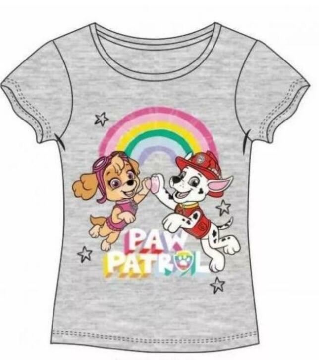 Paw Patrol T-shirt Pawsitive Grijs - Maat 116 - 128 - Katoen, Kinderen en Baby's, Kinderkleding | Maat 116, Nieuw, Meisje, Shirt of Longsleeve