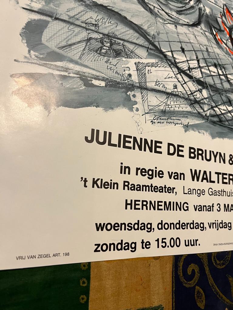 Poster toneel Gelukkige dagen - Samuel Beckett, Rechthoekig Staand, Deurposter of groter, Ophalen of Verzenden, Zo goed als nieuw