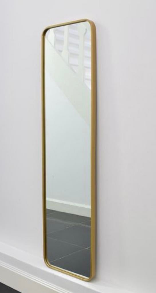 Fragix Boston passpiegel rechthoekig Goud - Metaal 130x40cm, Huis en Inrichting, Ophalen, Zo goed als nieuw, Rechthoekig