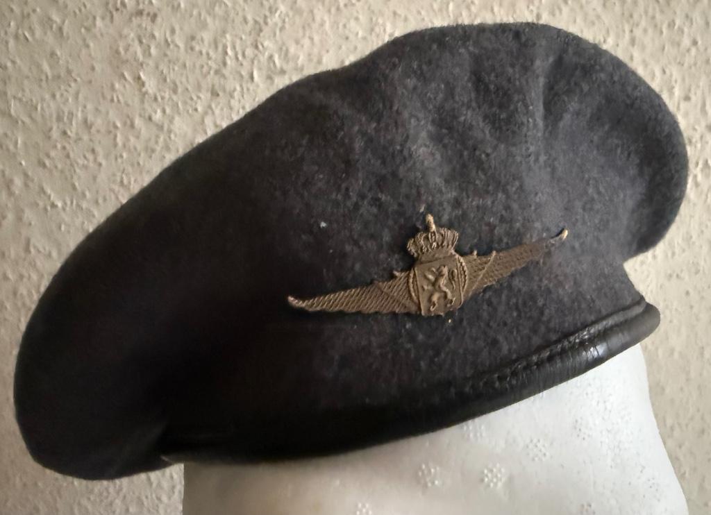 Casquette de soldat de l'armée de l'air belge avec plaque d', Collections, Objets militaires | Général, Envoi, Armée de l'air