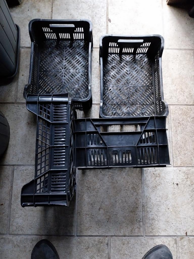 5 goede stapel,sorteerkratjes-bakjes pvc,zwart., Doe-het-zelf en Bouw, Kratten en Dozen, Ophalen