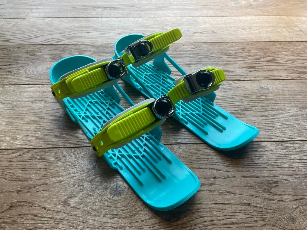 Mini-ski’s / snowblades – verstelbaar – blauw/geel, Sport en Fitness, Ophalen of Verzenden, Zo goed als nieuw