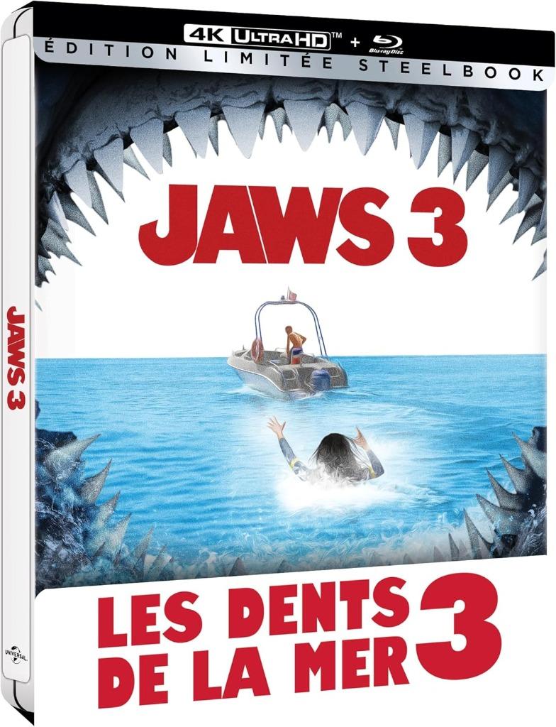 Set van de Jaws 3&4 steelbok in 4K nieuw + kdo, Cd's en Dvd's, Ophalen of Verzenden, Nieuw in verpakking, Boxset