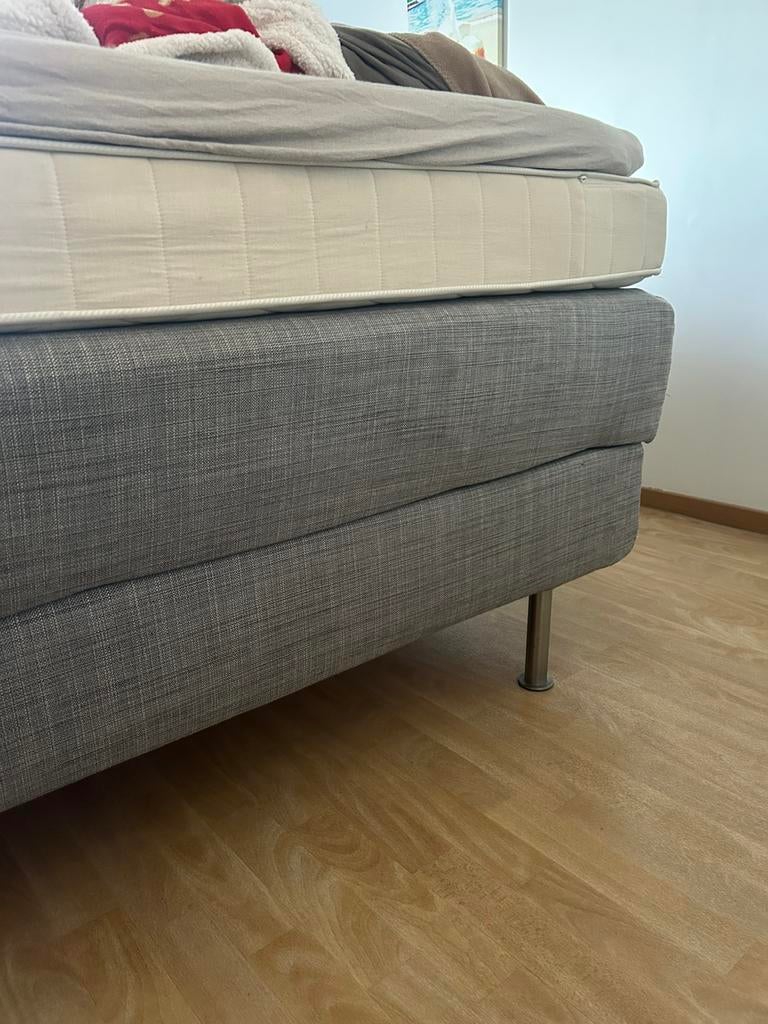 2 persoonsbed, Maison & Meubles, Chambre à coucher | Lits boxsprings, Utilisé, Beige, Enlèvement