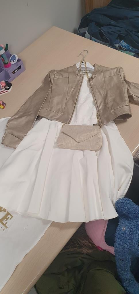 Robe de communion 12 ans en strass bleu avec gilet et sac à, Enlèvement ou Envoi, Comme neuf