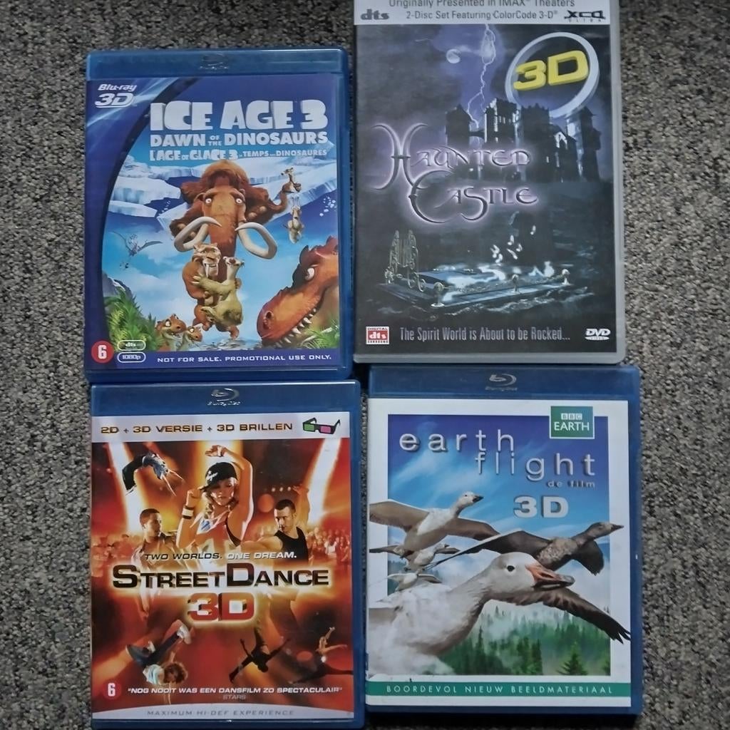 3 blueray 3D dvd's + 1 imax 3D, Ophalen of Verzenden, Zo goed als nieuw