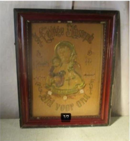 Belle toile religieuse ancienne 'Saint Joseph' - 48x38, Antiquités & Art, Antiquités | Objets religieux, Enlèvement ou Envoi