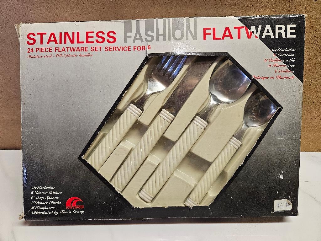 Roestvrij bestek 24 delig wit, Huis en Inrichting, Keuken | Bestek, Ophalen, Nieuw