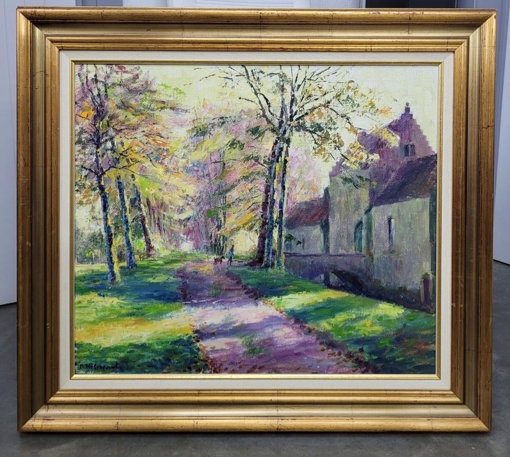 Maurice HELEWAUT, wandelen aan het kasteeldomein van Rooigem, Ophalen of Verzenden